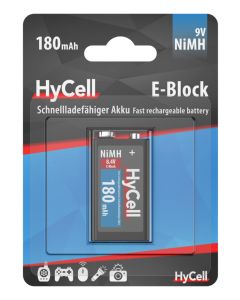 NiMH rechargeable battery 9V block / 6F22 180 mAh 1pcs.